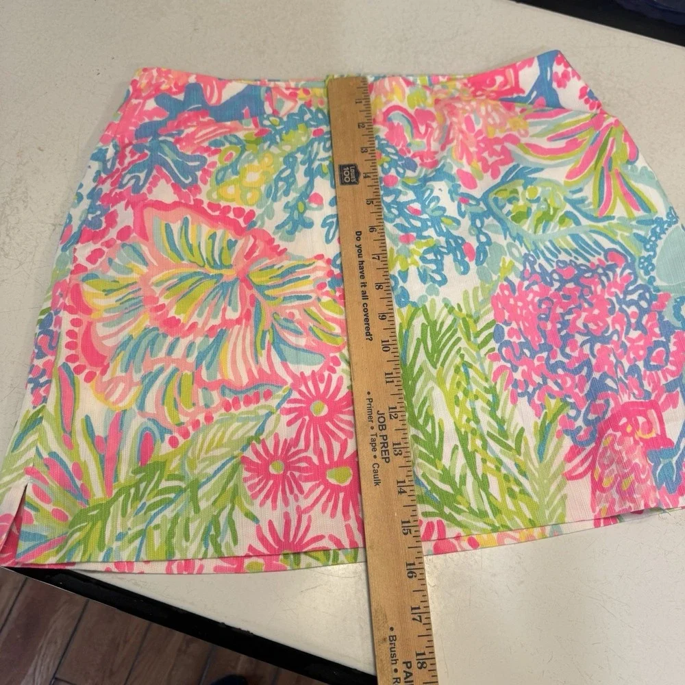 Lilly Pulitzer Marigold Skort Skirt Sunken Treasure Women's size 4 Zipper Charm - Picture 6 of 8